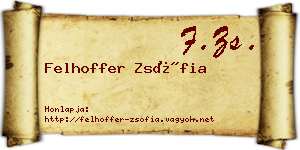 Felhoffer Zsófia névjegykártya